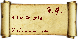 Hilcz Gergely névjegykártya